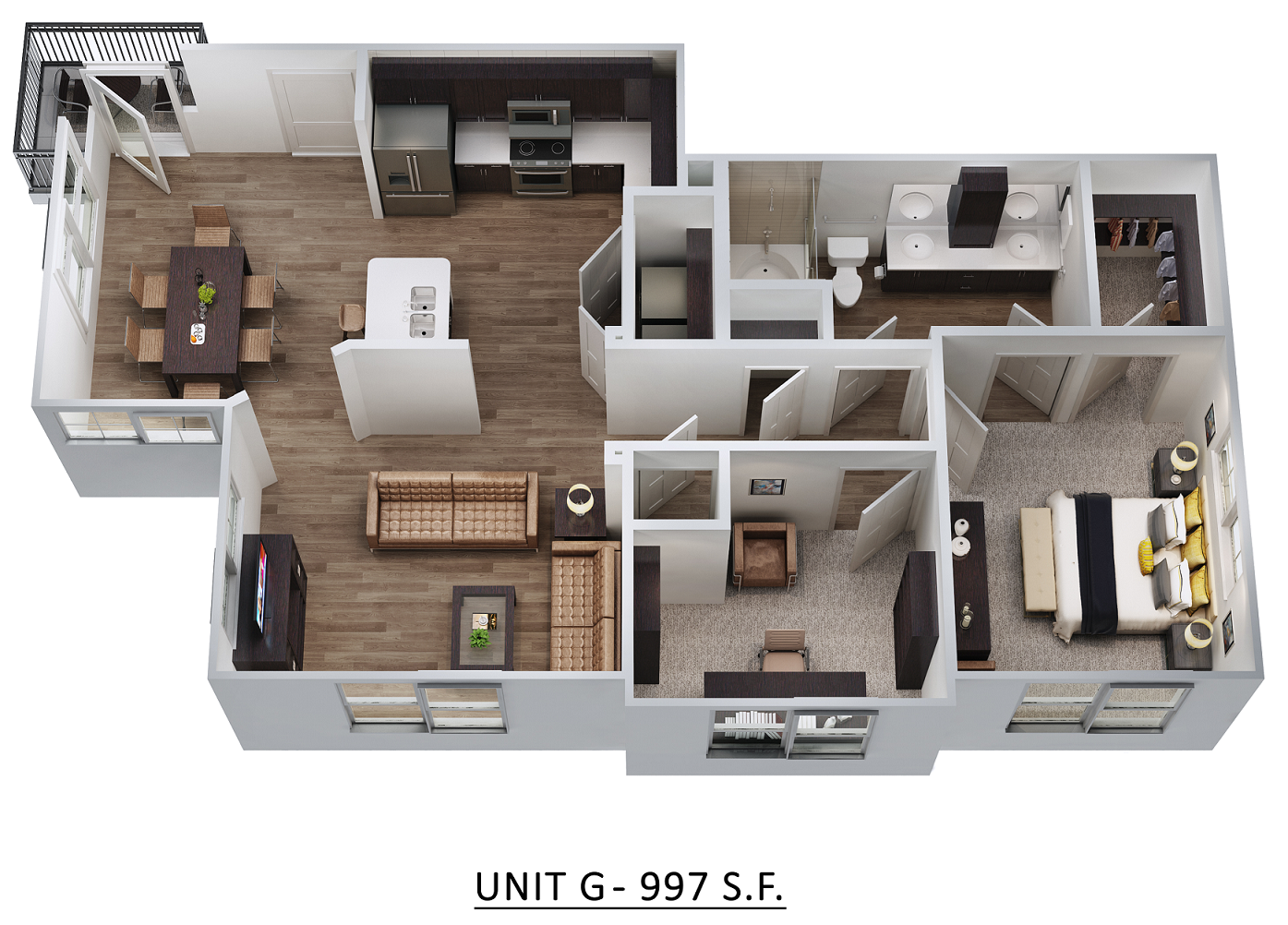 Unit G - 997 SQ FT